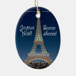 Eiffelturm-Weihnachtsverzierung Keramik Ornament