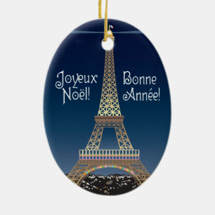 Eiffelturm-Weihnachtsverzierung Keramik Ornament