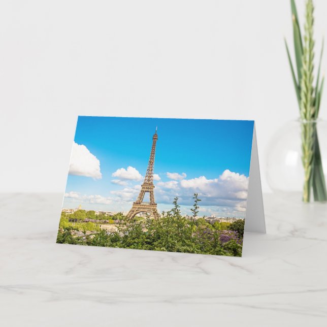 Eiffelturm-Wolken-Fotografie-Anmerkungs-Karte Karte (Vorderseite)