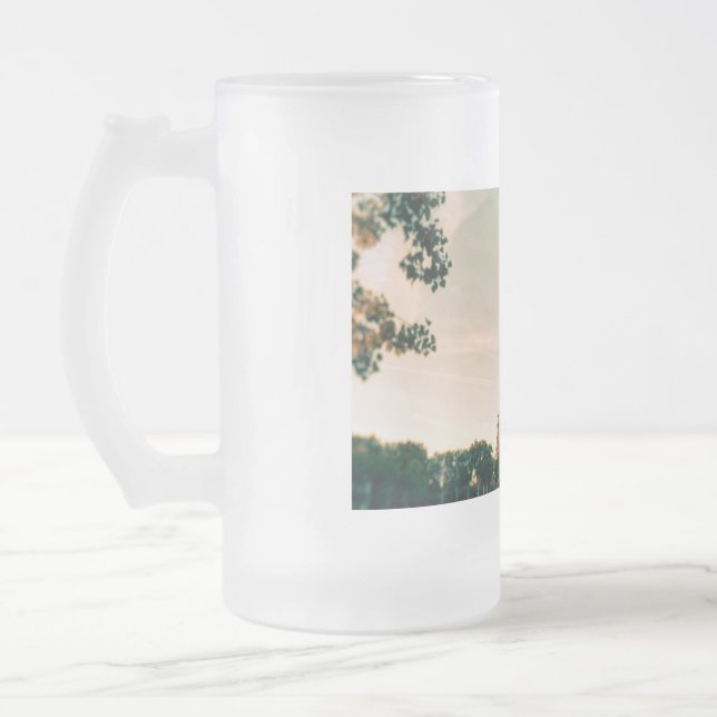 Eiffelturmwerfer Mattglas Bierglas (Links)