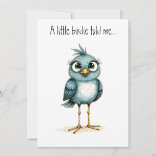 Eigenartige Blaue Vogel Süße Happy Birthday Flat Karte