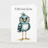 Eigenartige Blaue Vogel Süße Happy Birthday-Grüße