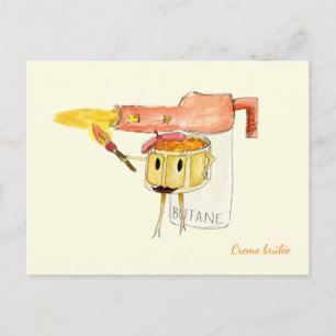 Eigenartige Crème-Brulee-Nachspeise Lustiger Carto Postkarte