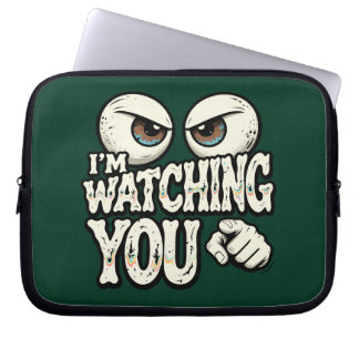 Eigenartige "ICH BEOBACHTE DICH" Retro-Augen-Lapto Laptopschutzhülle
