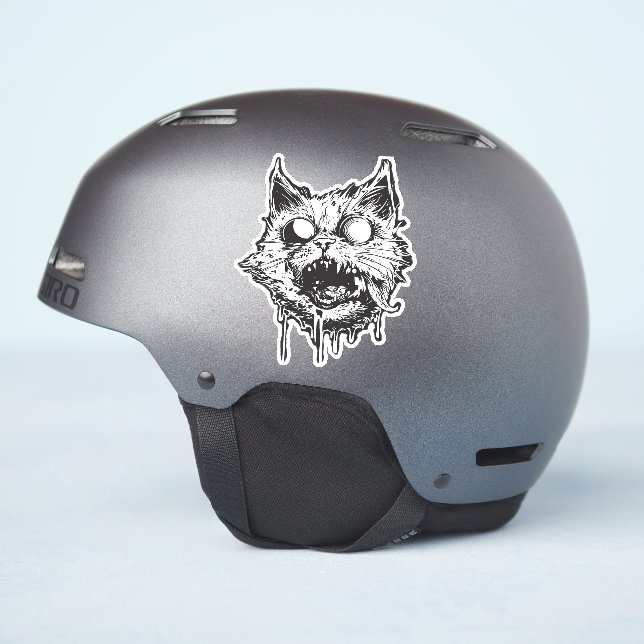 Eigenartige Paws: Die monochrome Teufelskerze Aufkleber (Helmseite)