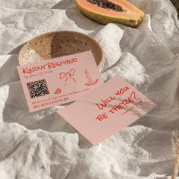 Eigenartiger Handgezeichneter Rosa Roter Einzigart