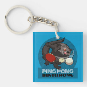 Eigenartiger Ping Pong Binturong Tischtennisspiele Schlüsselanhänger