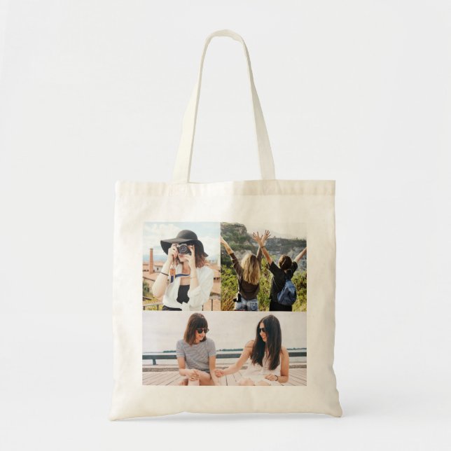 Eigene 3 Foto Collage Tote Tasche hinzufügen (Vorne)