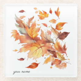 Eigene Ahornkaskade im Herbst Glasuntersetzer