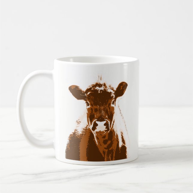 Eigene Anschrift des braunen Kuhbetriebs Kaffeetasse (Links)