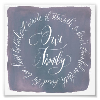 Eigene Aquarellkalligraphie | 6 x 6 Familien Fotodruck