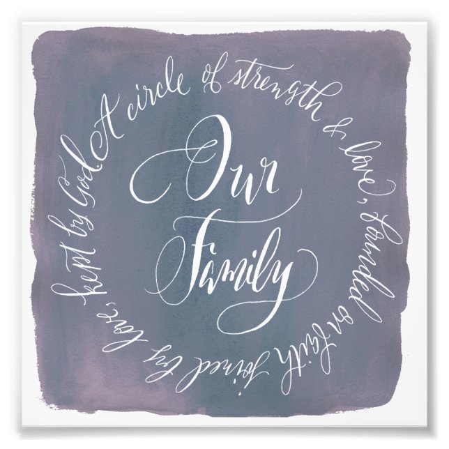 Eigene Aquarellkalligraphie | 6 x 6 Familien Fotodruck (Vorne)