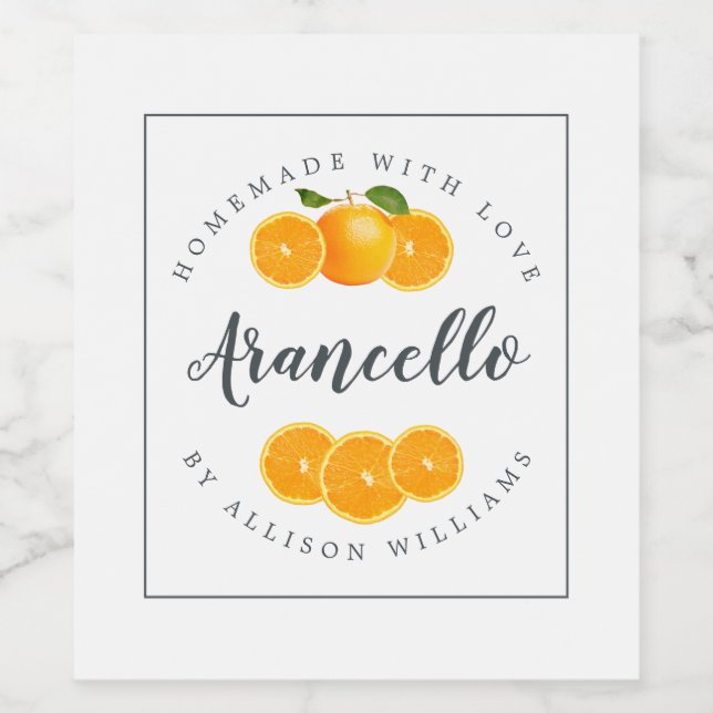 Eigene Arancello-Marke Weinetikett (Einzelnes Label)