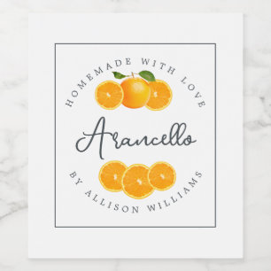 Eigene Arancello-Marke Weinetikett