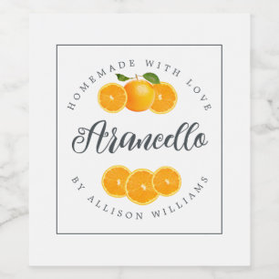 Eigene Arancello-Marke Weinetikett