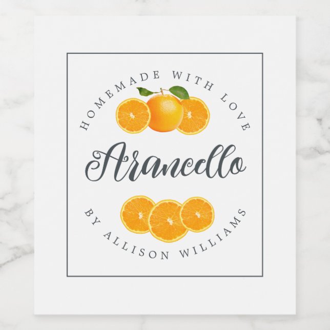 Eigene Arancello-Marke Weinetikett (Einzelnes Label)