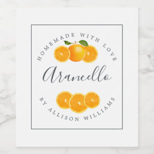 Eigene Arancello-Marke Weinetikett