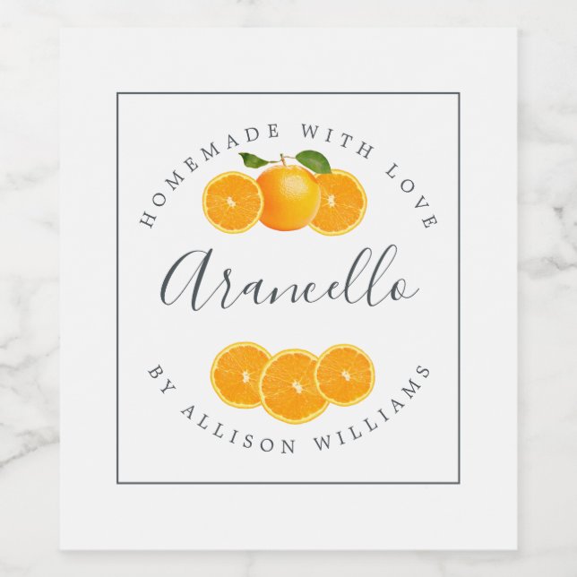 Eigene Arancello-Marke Weinetikett (Einzelnes Label)