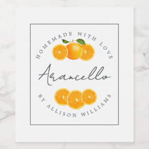 Eigene Arancello-Marke Weinetikett