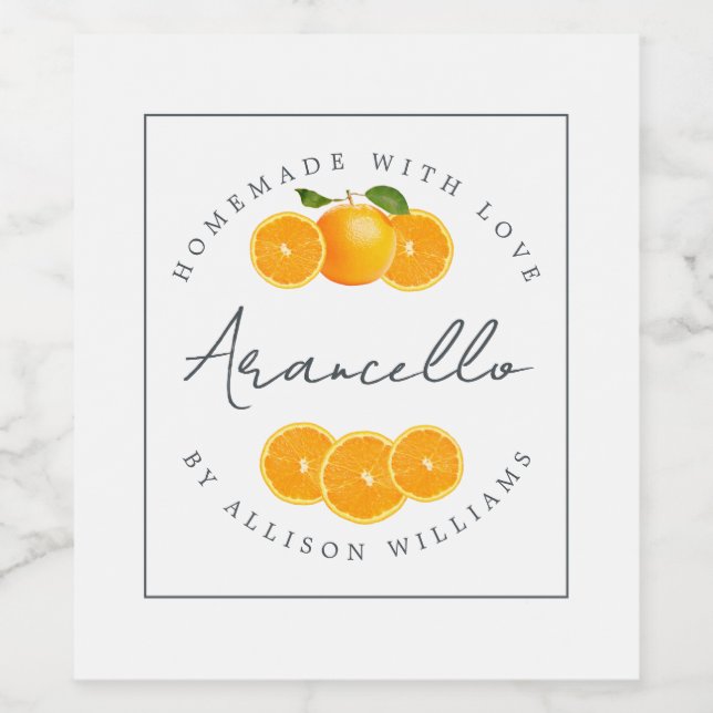 Eigene Arancello-Marke Weinetikett (Einzelnes Label)