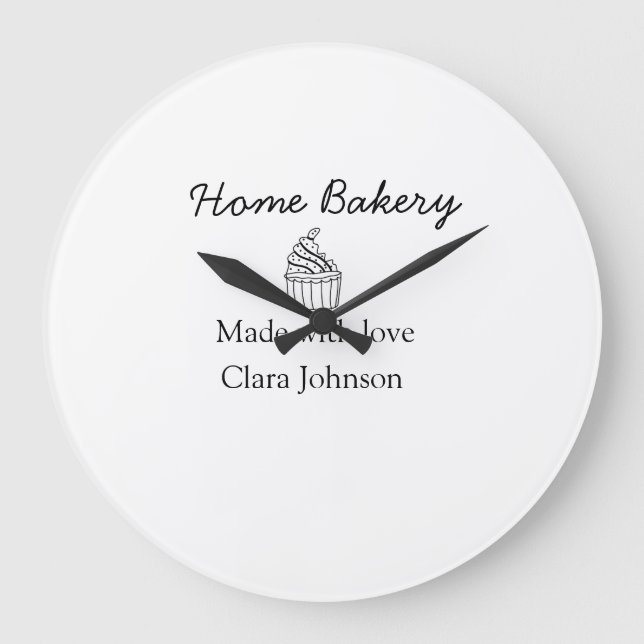Eigene Bäckerei fügen Sie Ihren eigenen Textnamen  Große Wanduhr (Vorderseite)