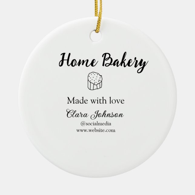Eigene Bäckerei fügen Sie Ihren eigenen Textnamen  Keramik Ornament (Vorne)