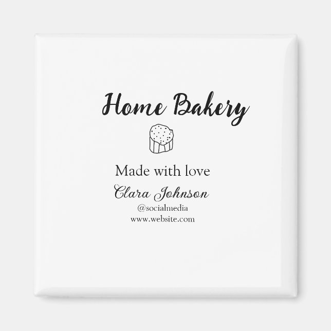 Eigene Bäckerei fügen Sie Ihren eigenen Textnamen  Magnet (Vorne)