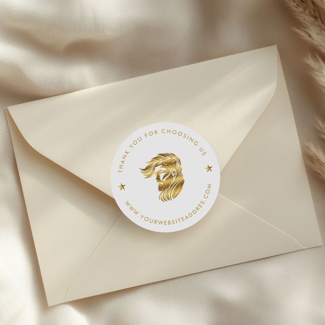 Eigene Barberlogo-Typenbezeichnung Runder Aufkleber (Von Creator hochgeladen)