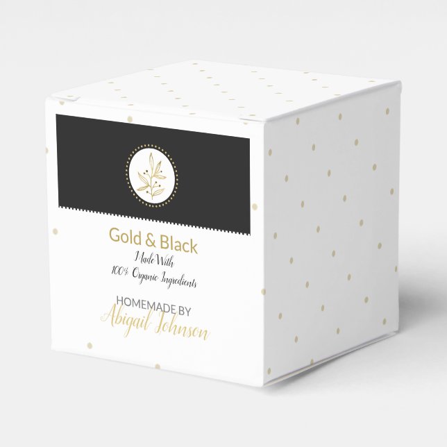 Eigene Bath-und Körperpackung | Gold und Schwarz Geschenkschachtel (Vorderseite)