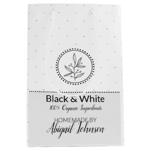 Eigene Bath-und Körperpackung Schwarz/Weiß Mittlere Geschenktüte