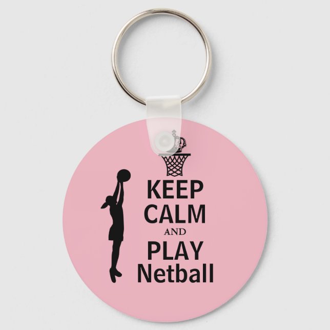 Eigene Behalten Ruhe und Netball spielen Schlüsselanhänger (Vorderseite)