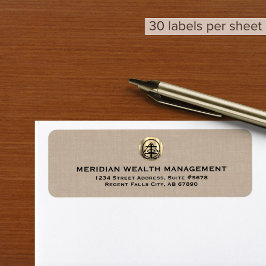 Eigene Beige-Linen-Etiketten für die Print-Adresse