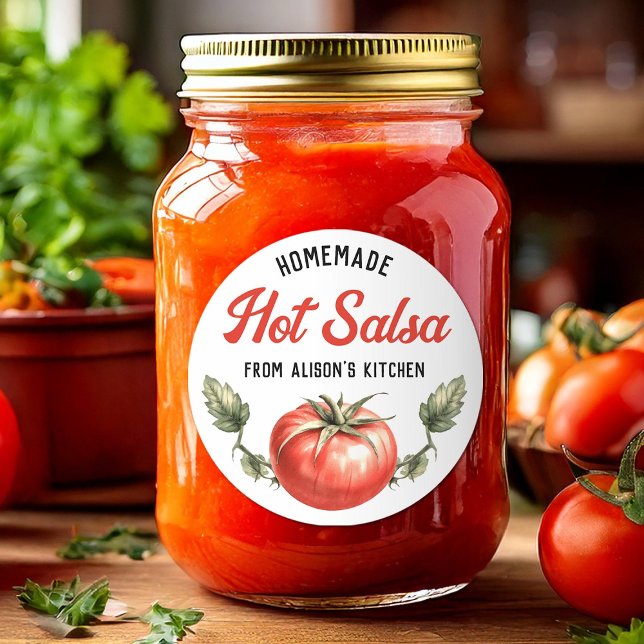 Eigene Bezeichnung für die Hot Salsa Canning Runder Aufkleber (Von Creator hochgeladen)