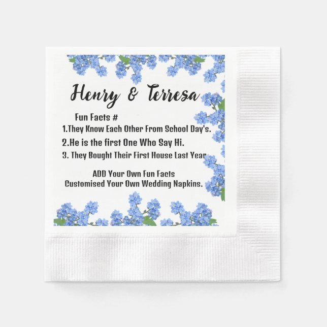 Eigene Bezeichnung Hochzeitspapier angepasst. Serviette (Vorderseite)