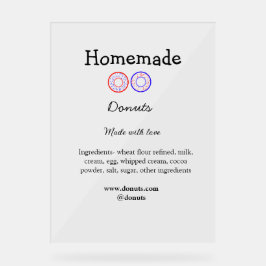 Eigene Donuts mit Liebe ergänzen Text-Website Acrylschild