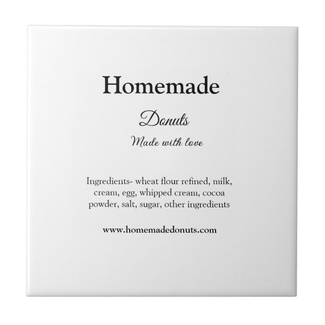 Eigene Donuts mit Liebe ergänzen Text-Website Fliese (Vorderseite)