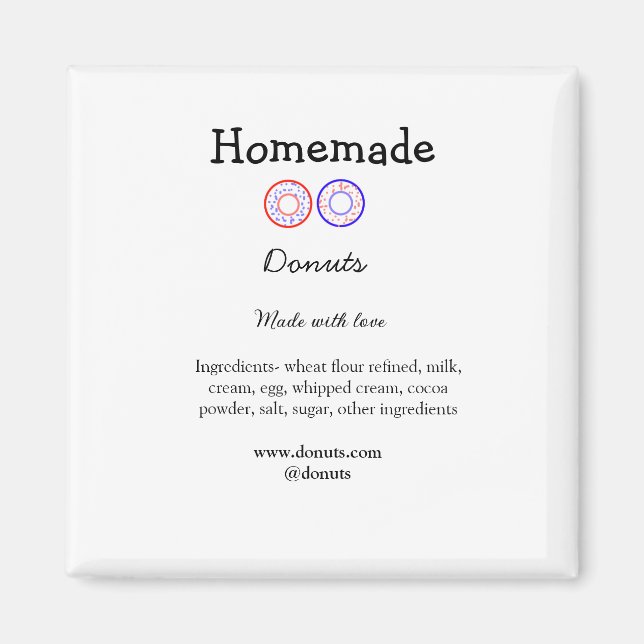 Eigene Donuts mit Liebe ergänzen Text-Website Magnet (Vorne)