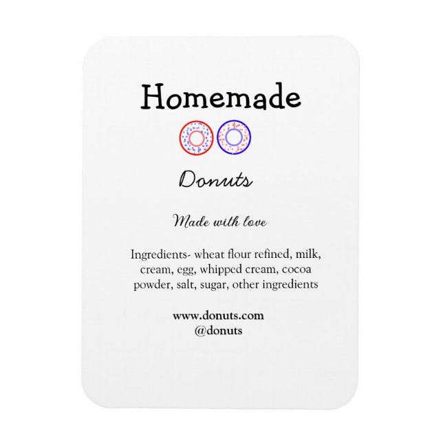 Eigene Donuts mit Liebe ergänzen Text-Website Magnet (Vertikal)