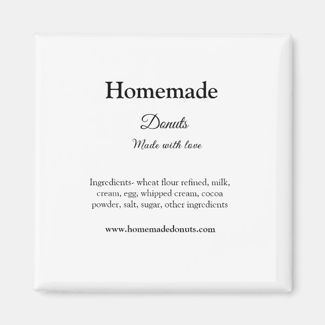 Eigene Donuts mit Liebe ergänzen Text-Website Magnet (Vorne)