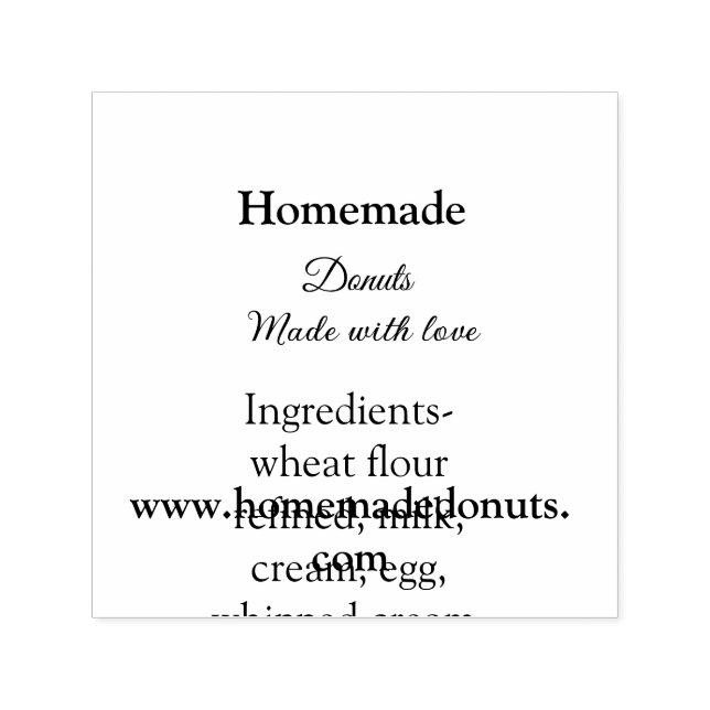 Eigene Donuts mit Liebe ergänzen Text-Website Permastempel (Design)