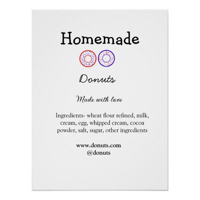 Eigene Donuts mit Liebe ergänzen Text-Website Poster (Vorderseite)