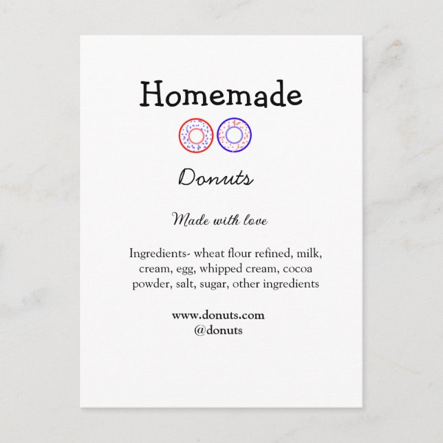 Eigene Donuts mit Liebe ergänzen Text-Website Postkarte (Vorderseite)