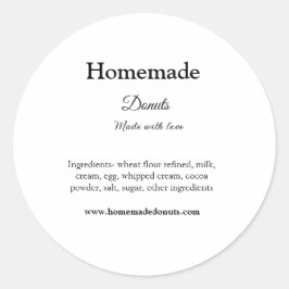 Eigene Donuts mit Liebe ergänzen Text-Website Runder Aufkleber