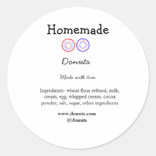 Eigene Donuts mit Liebe ergänzen Text-Website Runder Aufkleber