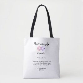 Eigene Donuts mit Liebe ergänzen Text-Website Tasche