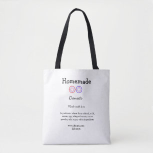 Eigene Donuts mit Liebe ergänzen Text-Website Tasche