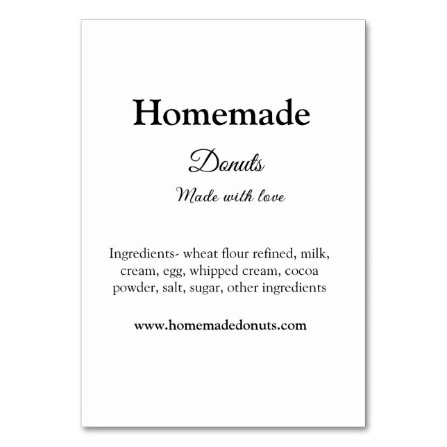 Eigene Donuts mit Liebe ergänzen Text-Website Tischnummer (Vorderseite)