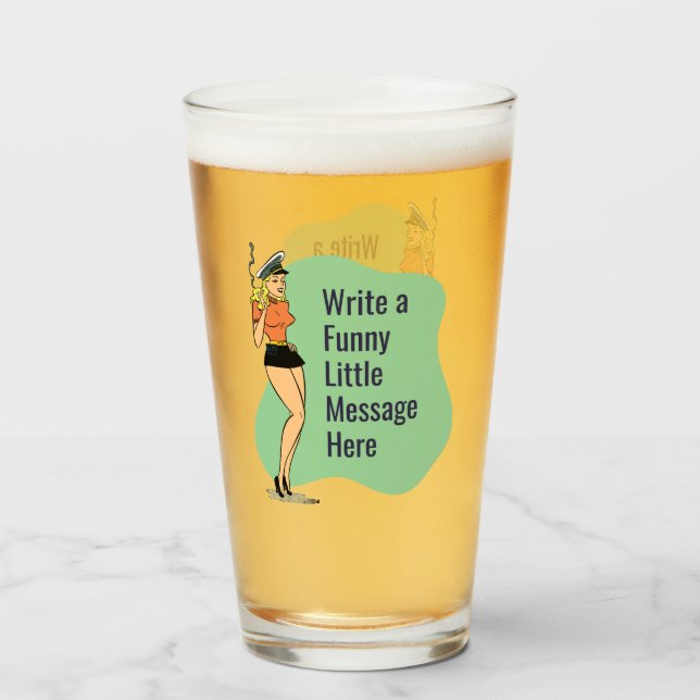 Eigene Einstellung: Ein Retro Chic Pinup Glas (Vorne (Gefüllt))