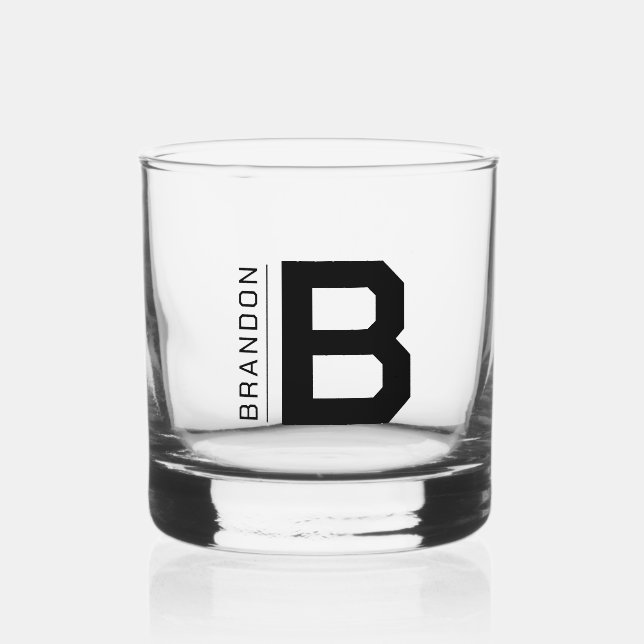 Eigene Farbe des Monogrammnamens Whiskyglas (Vorderseite)