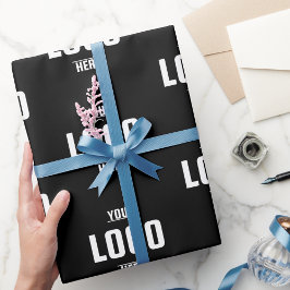 Eigene Firmenlogos - Schwarz Geschenkpapier